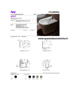Ceramica Flaminia App kit sospeso vaso Goclean, bidet e coprivaso rallentato slim