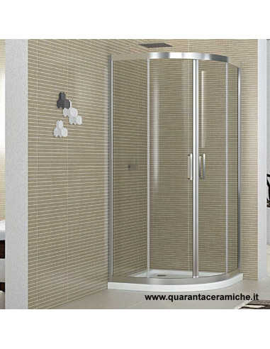 Nolan box doccia semicircolare 75x75 cristallo trasparente 6 mm altezza 185 cm