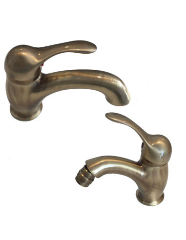 Kit miscelatore lavabo e bidet bronzo Twiggy