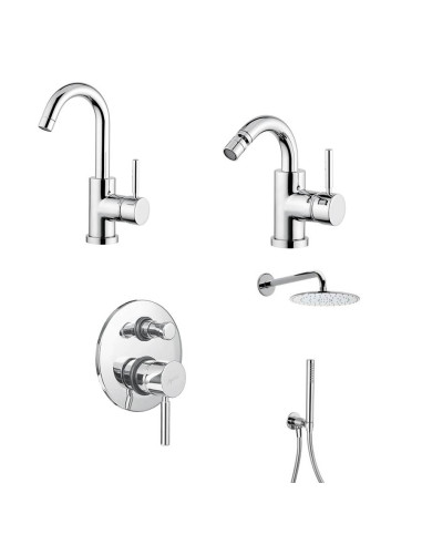 Paini Cox small miscelatore lavabo, bidet, doccia incasso con deviatore e soffione con doccetta