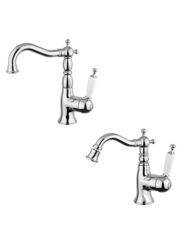 Retro miscelatore monocomando lavabo e bidet canna alta